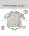 BiBaDo Long Sleeve Coverall Weaning Bib & Attachable Handi Cutlery Bundle 6 Months+ Arctic Adventure White