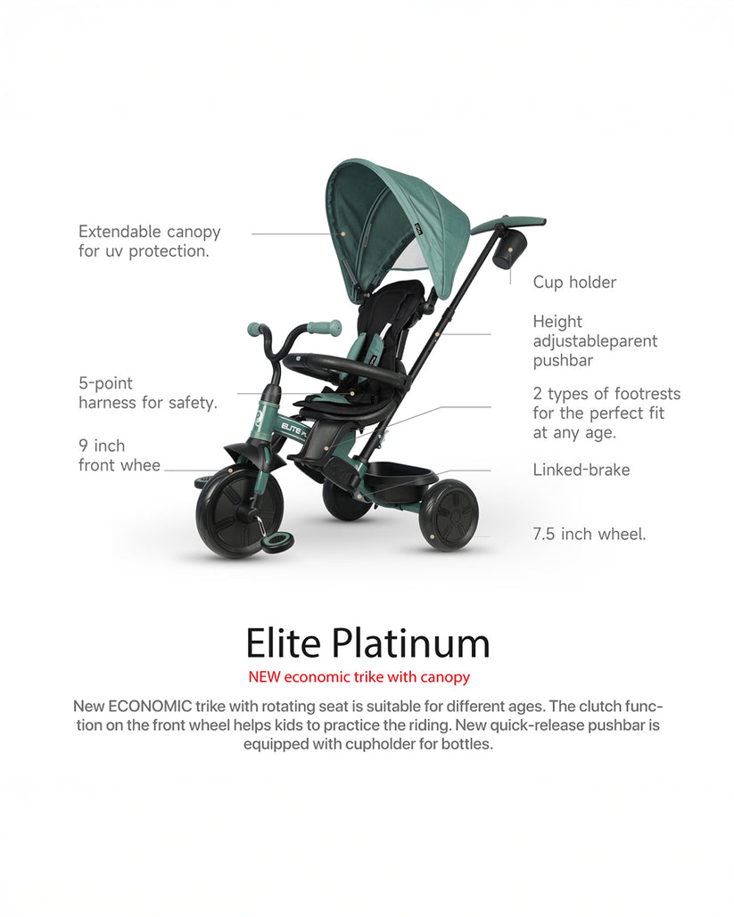 QPlay Elite Platinum 6-in-1 Trike 10-72 Months Grey