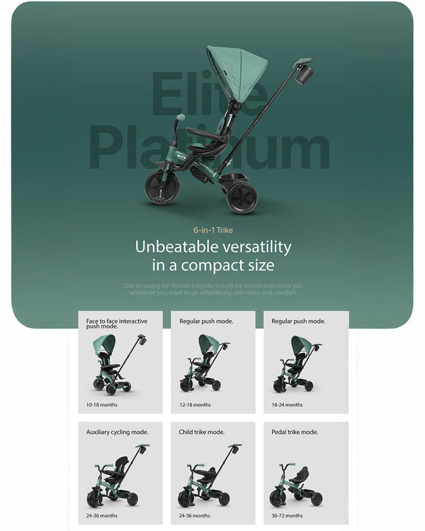 Qplay Elite Platinum 6 in 1 Trike - Grey