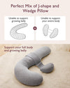 Momcozy F Shaped Pregnancy Pillow Grey - Air Layer