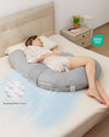 Momcozy F Shaped Pregnancy Pillow Grey - Air Layer