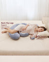 Momcozy F Shaped Pregnancy Pillow Grey - Velvet