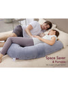 Momcozy F Shaped Pregnancy Pillow Grey - Velvet