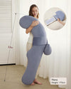 Momcozy F Shaped Pregnancy Pillow Grey - Velvet