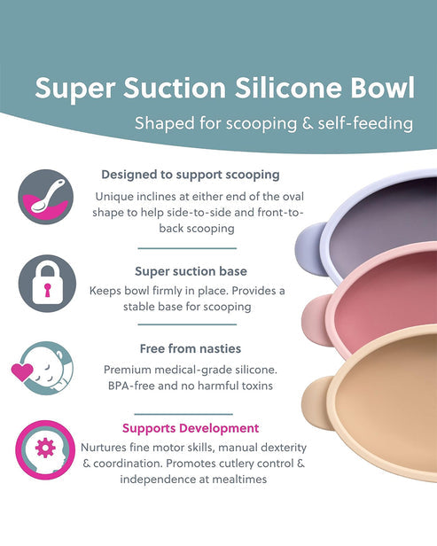 Bibado Silicone Suction Bowl – Blush | Baby Weaning Bowl