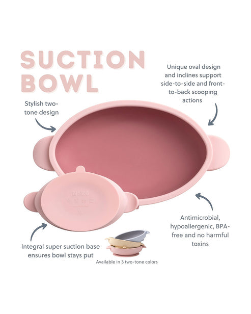 Bibado Silicone Suction Bowl – Blush | Baby Weaning Bowl