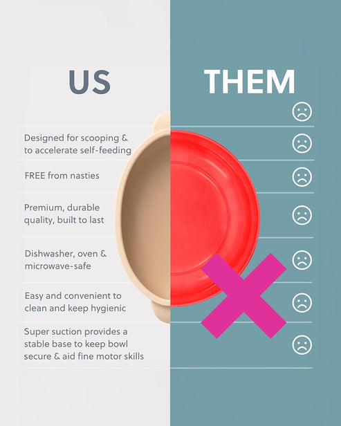 Bibado Silicone Suction Bowl – Blush | Baby Weaning Bowl