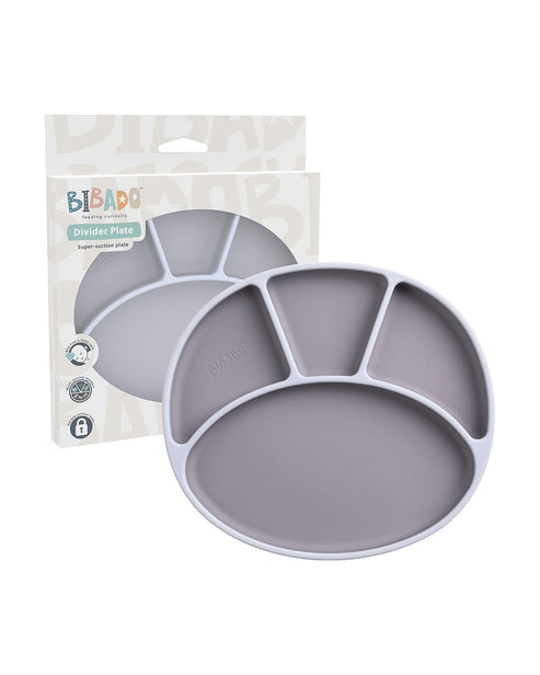 Bibado Silicone Suction Divider Plate – Mist | Baby Weaning Plate