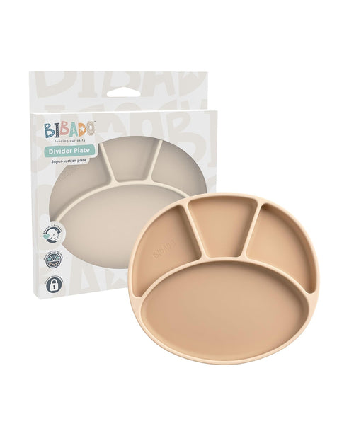 Bibado Silicone Suction Divider Plate – Fawn | Baby Weaning Plate