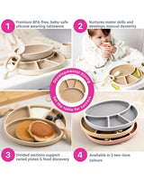 Bibado Silicone Suction Divider Plate – Fawn | Baby Weaning Plate