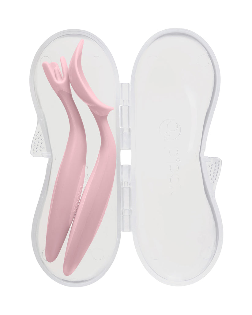 b.box Toddler Cutlery Spoon & Fork Set of 2 Blush Pink