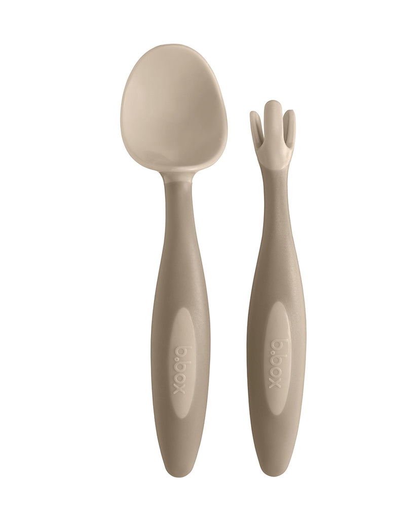 b.box Toddler Cutlery Spoon & Fork Set β Latte | 9M+