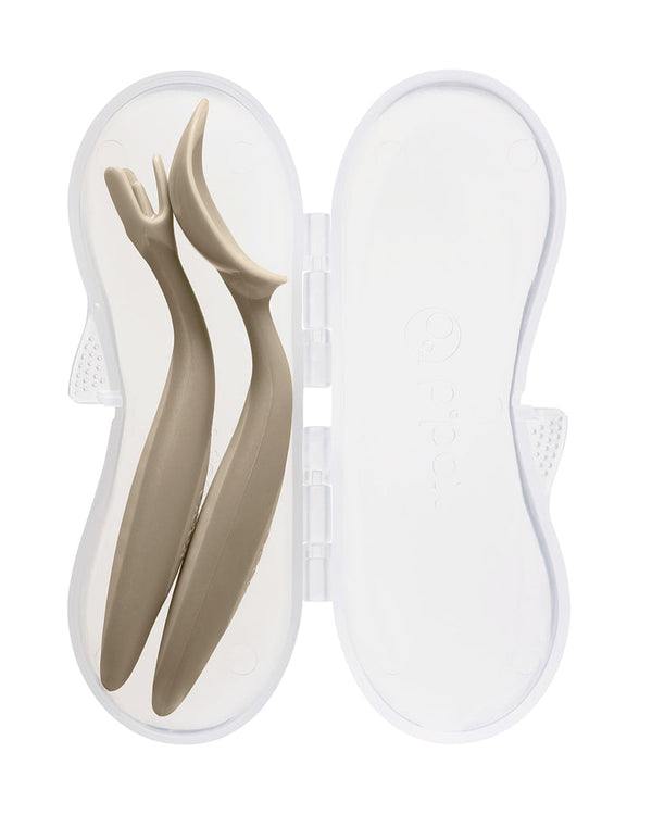 B Box Toddler Cutlery Set Spoon and Fork - Latte