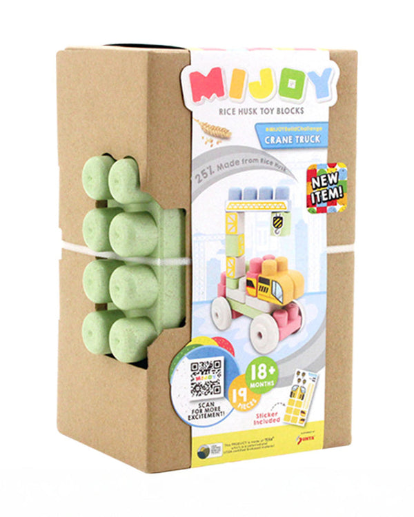 Sunta Mijoy Rice Husk Building Blocks-Crane Truck