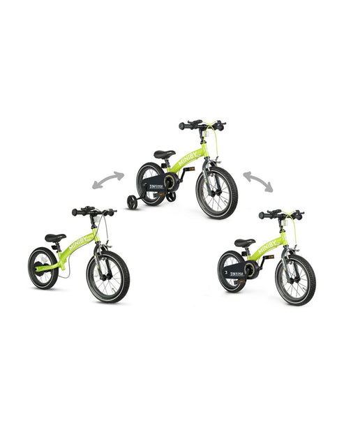 QPlay Miniby 3-in-1 Kids Bike 14 Inch Green