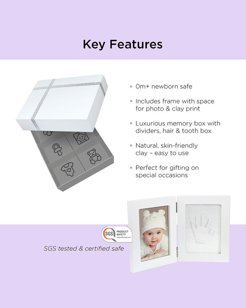 Dooky Handprint Double Frame & Memory Box Gift Set One Size White