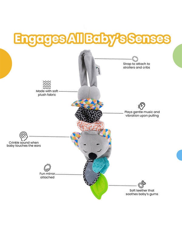 Nuluv Soft Plush Musical Koala Baby Sensory Stroller Toy