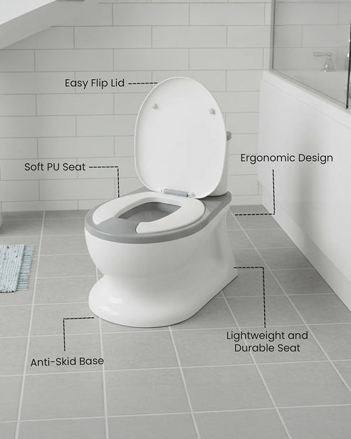 Nuluv Baby Potty Training Seat with Flush Sound 38.5 Γ 27 cm Grey