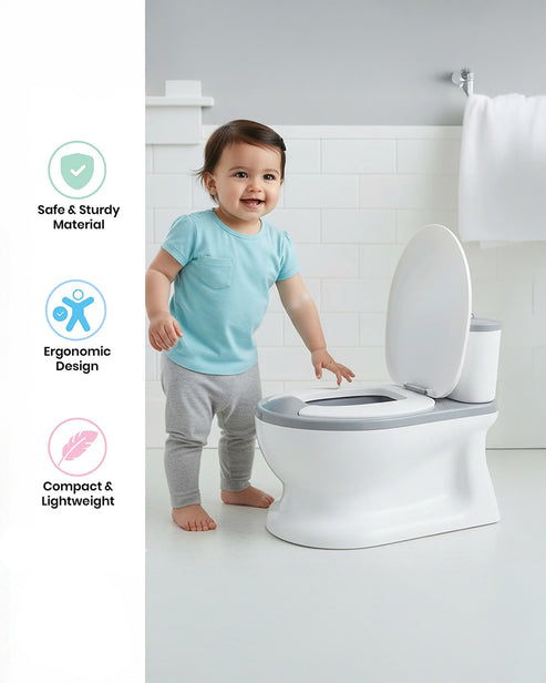Nuluv Baby Potty Training Seat with Flush Sound 38.5 Γ 27 cm Grey