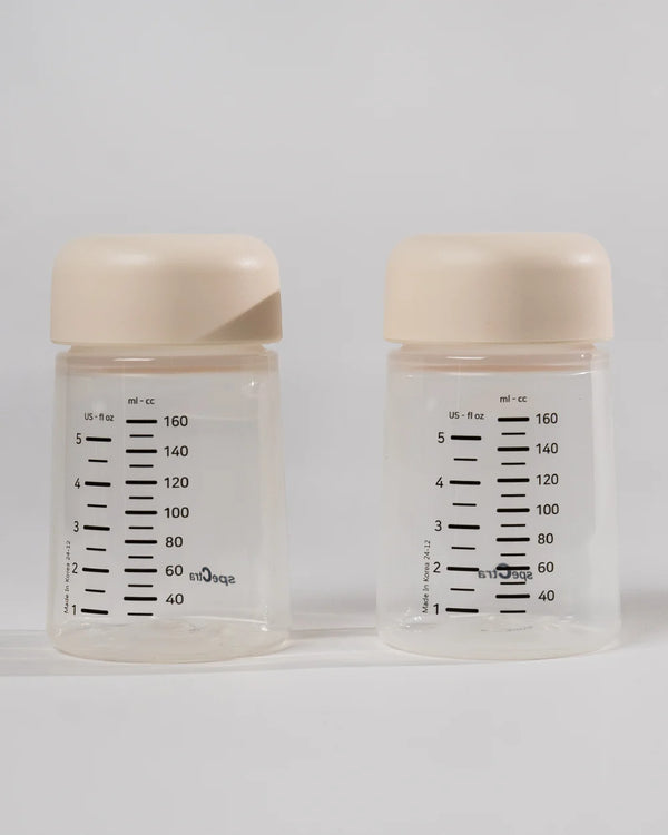 Spectra Breast Milk Storage Bottles with Airtight Cap 160ml Pack of 2 – Clear