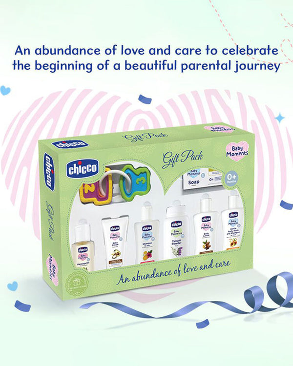 Chicco Baby Delight Green New Born Gift Set-Pack Of 8-Gift For Baby Shower & Baby Birthday - Green