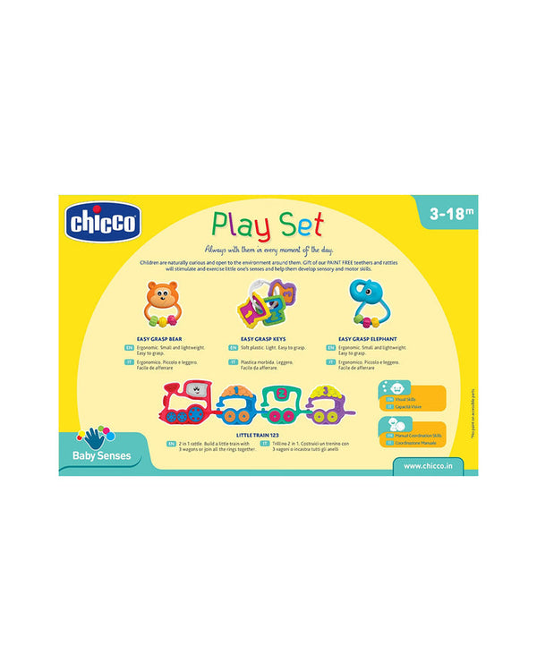 Chicco Play Set Rattle Toy-Gift For Baby Shower & Baby Birthday