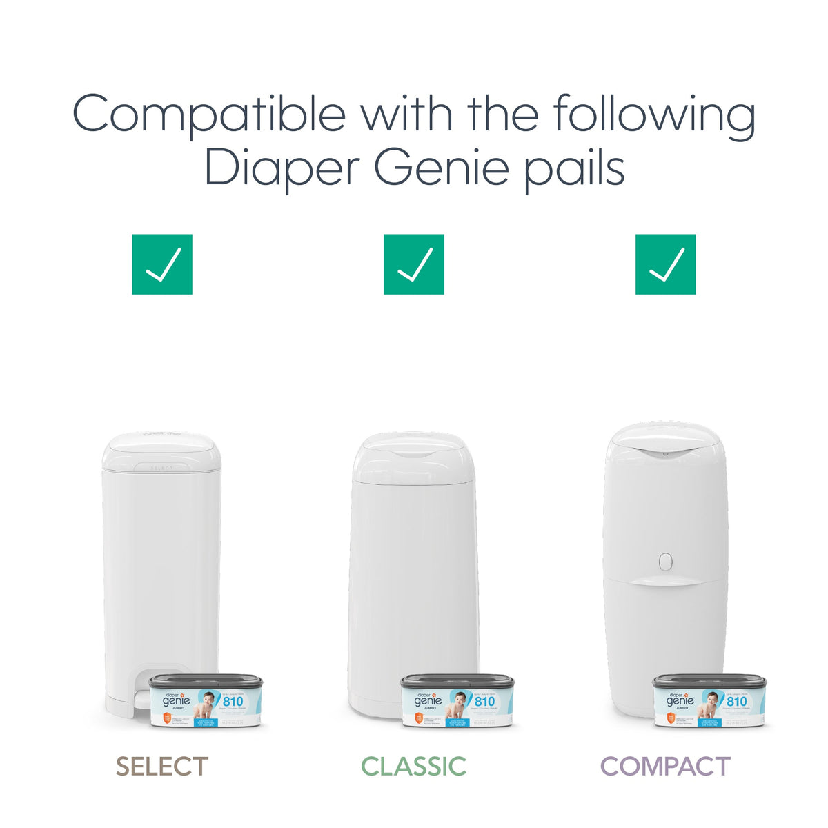 Diaper Genie Jumbo Square Pail Refill 60 ft Pack of 1