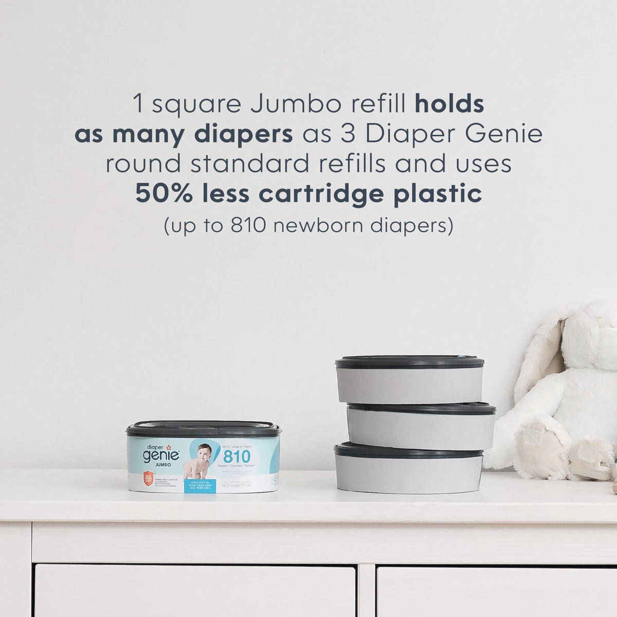Diaper Genie Jumbo Square Pail Refill 60 ft Pack of 1