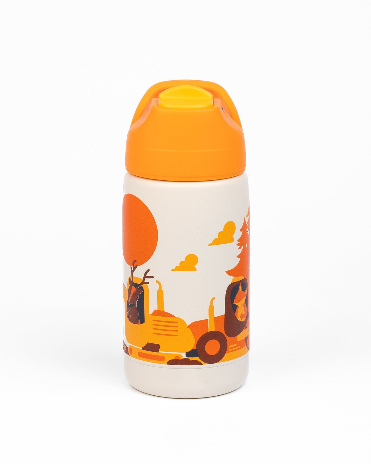 Kicups Little Cup Insulated Straw Bottle 350ml Little Builders