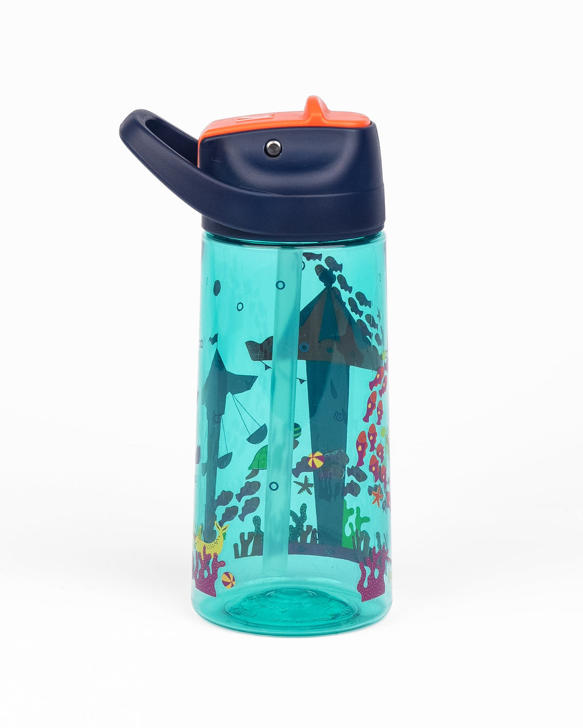Kicups Clear Sip Kids Water Bottle 550 ml Fin Fiesta