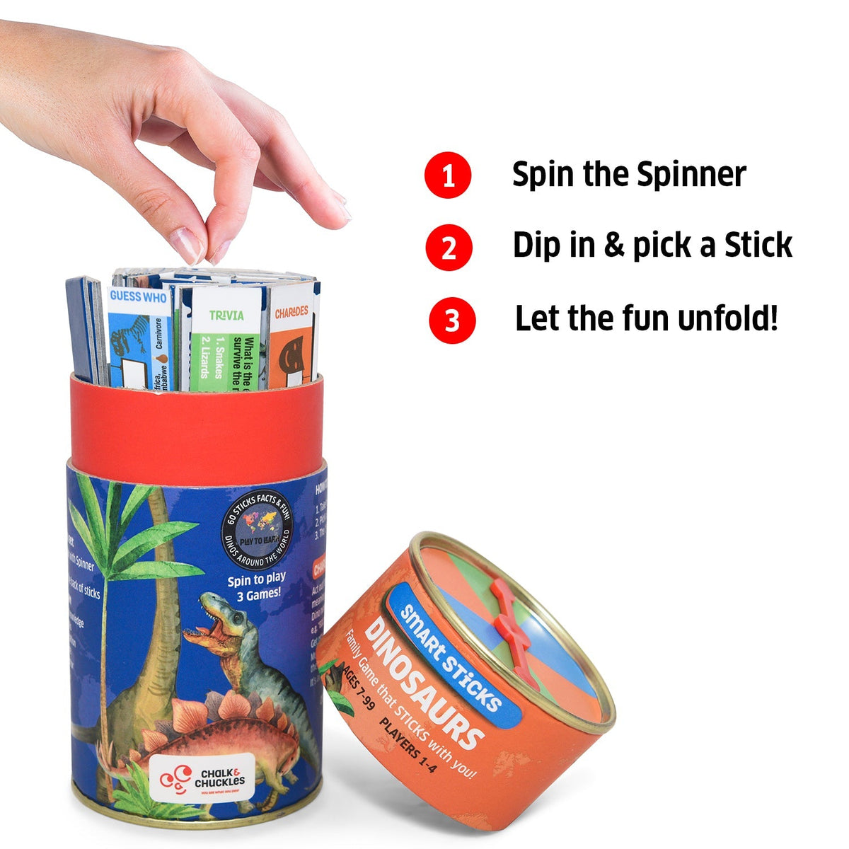 Chalk and Chuckles Smart Sticks Dinosaurs 8 × 8 × 15 cm Multicolor