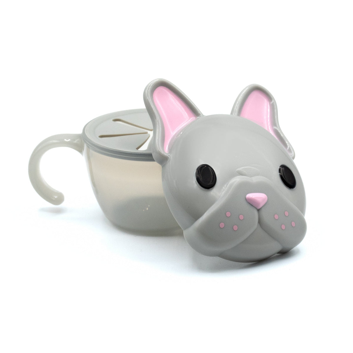 Melii Animal Snack Container with Finger Trap 210ml – Bulldog Grey