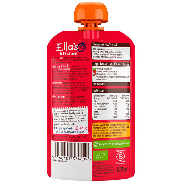 Ella's Kitchen Apples, sweet potatoes and peppers puree