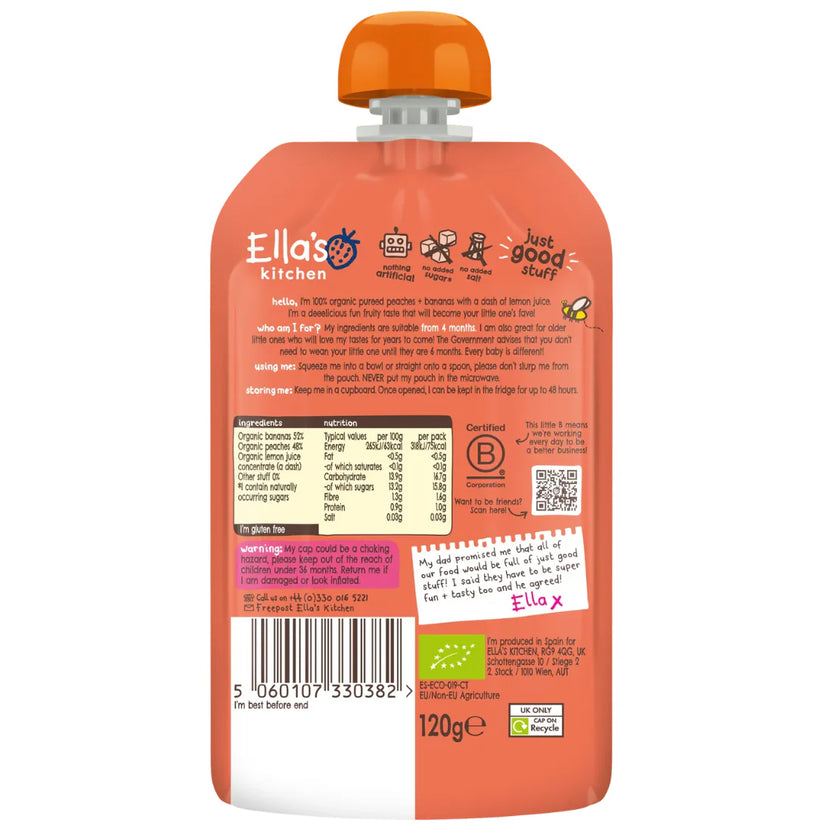 Ella's Kitchen Organic Peaches & Bananas Purée 120 g
