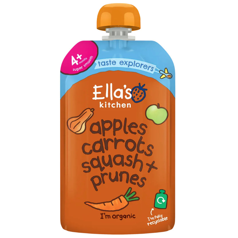 Ella’s Kitchen Butternut Squash Carrots Apples & Prunes Puree 4 Months+ 120g
