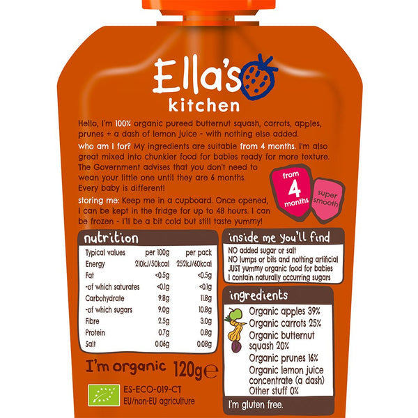 Ella’s Kitchen Organic Butternut squash, carrots, apples and prunes