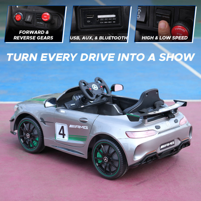 Formula Fun by EMotorad Mercedes-AMG GT4 Ride-On Car 3-6 Years Grey