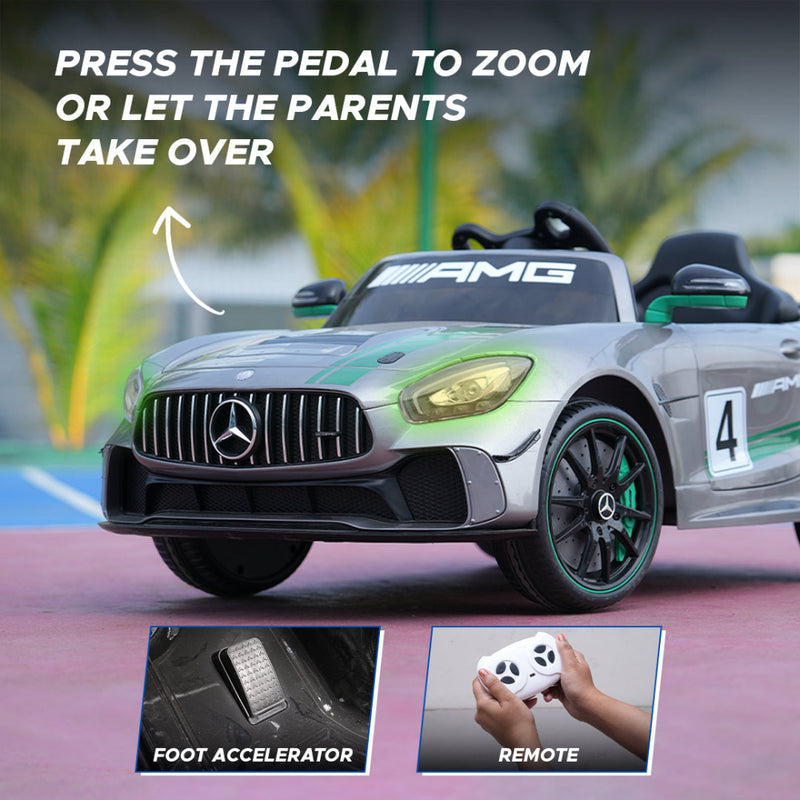 Formula Fun by EMotorad Mercedes-AMG GT4 Ride-On Car 3-6 Years Grey