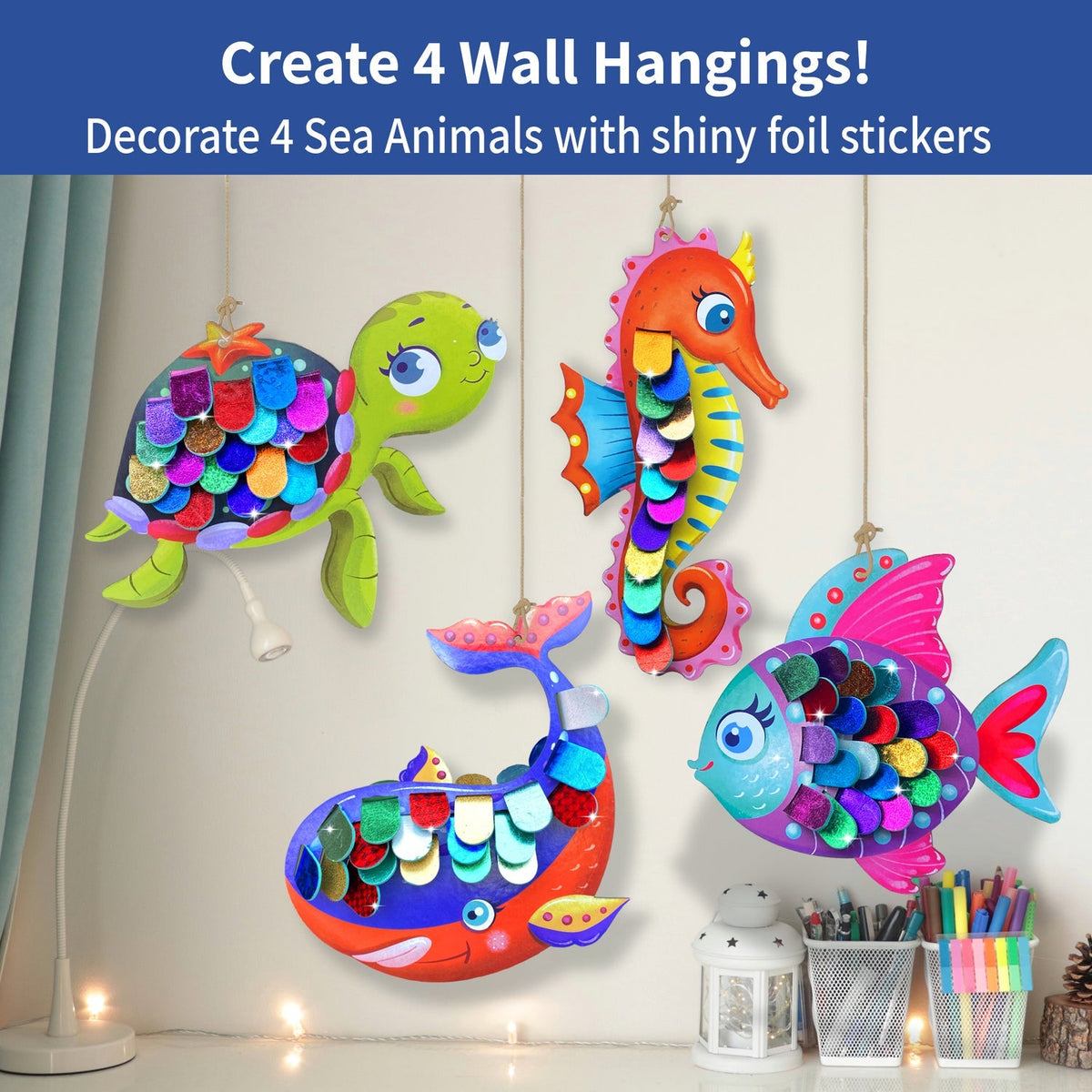 Chalk and Chuckles Fabulous Foil Art Sea Animals 21.6 × 26.7 × 4.6 cm Multicolor