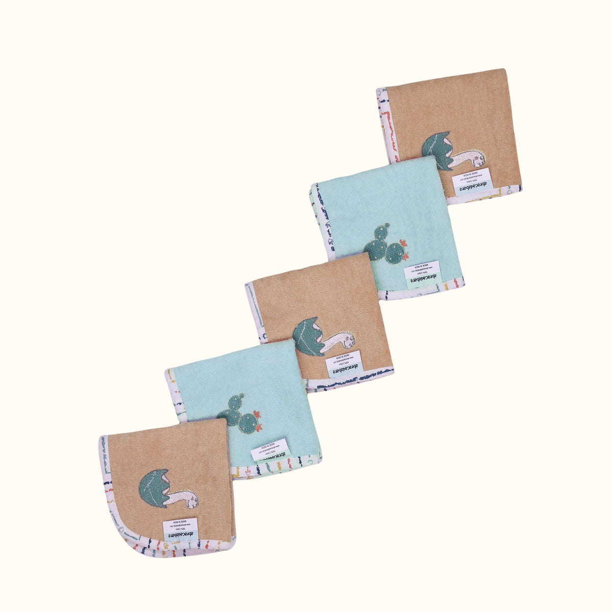 Abracadabra Face Washers Set of 5 Standard Size D for Dino