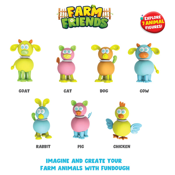 Dough Playset Funskool Fundough Farm Friends 3Y+ – Multicolour