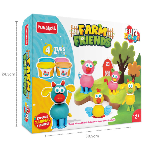Dough Playset Funskool Fundough Farm Friends 3Y+ – Multicolour