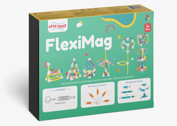 FlexiMag - Flexible Telescopic Magnetic Construction Set (36 Pcs) 3 Years+
