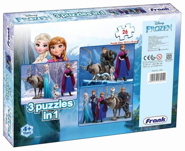Frank Disney Frozen 3 in 1 Puzzle 4Y+