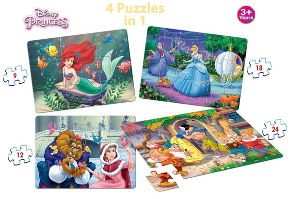 Frank Disney Princess 4 Puzzles in 1 3Y+