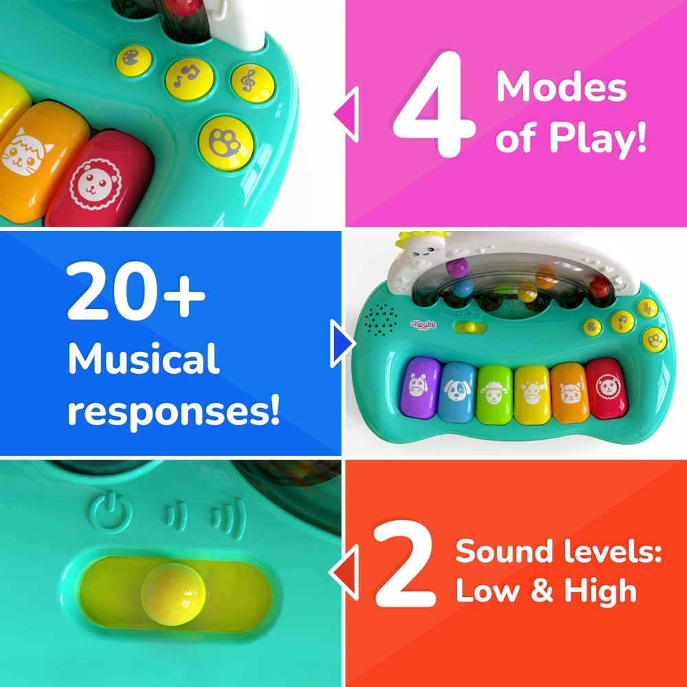 Giggles Jumpin Melodies Musical Keyboard Toy 12M+ – Multicolor