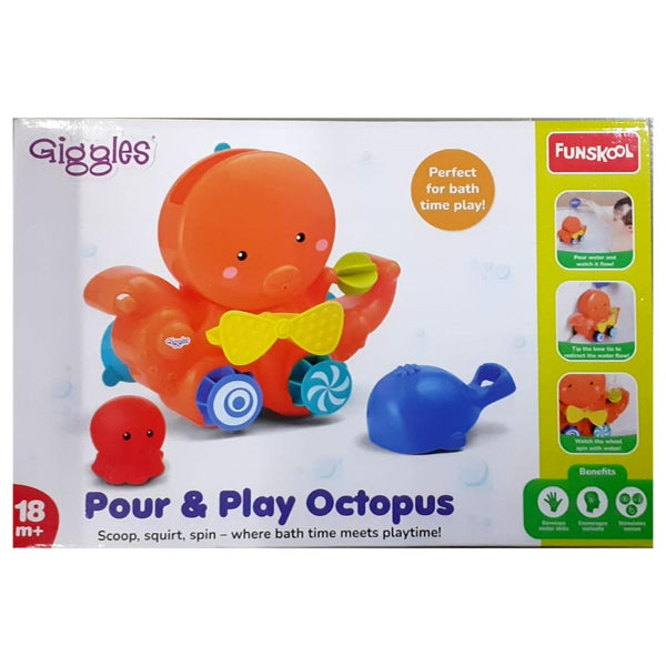 Funskool Giggles Pour & Play Octopus Bath Toys for Kids