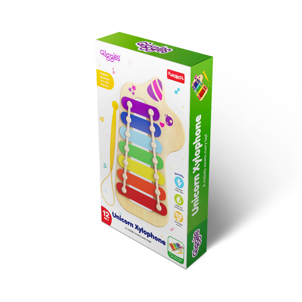 Musical Toy Giggles Unicorn Xylophone Musical Toy 7 Notes – Multicolor