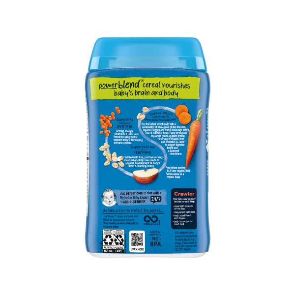 Gerber Probiotic Oatmeal, Lentil, Carrots & Apples