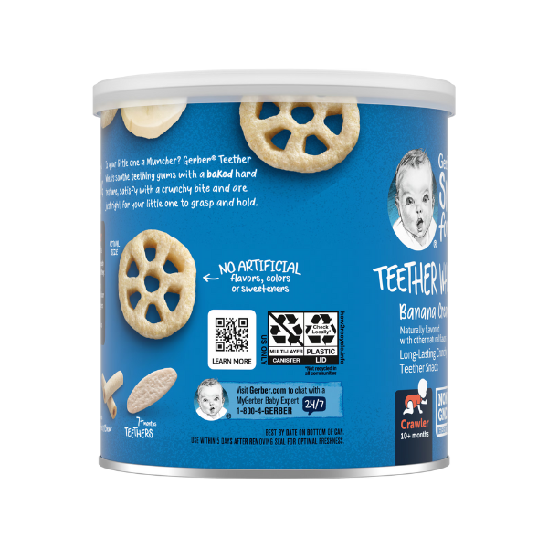 Gerber Banana Cream Teether Wheels Naturally Flavored Baby Snack – Crawler Stage